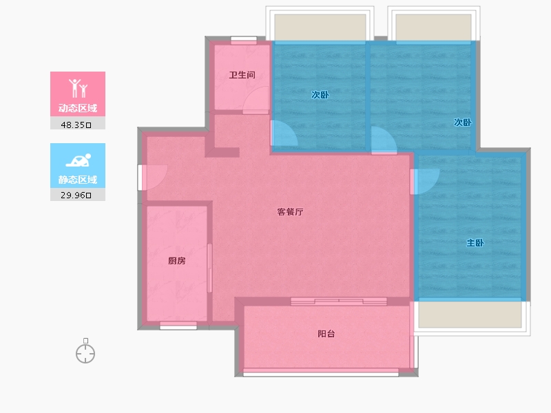 广东省-广州市-保利罗兰国际-70.40-户型库-动静分区