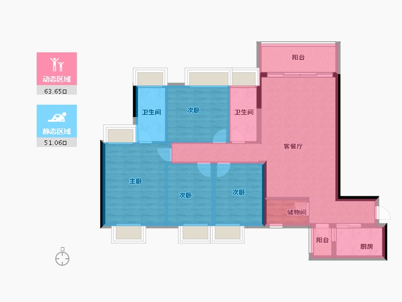 广东省-广州市-佳大瑞园-103.20-户型库-动静分区