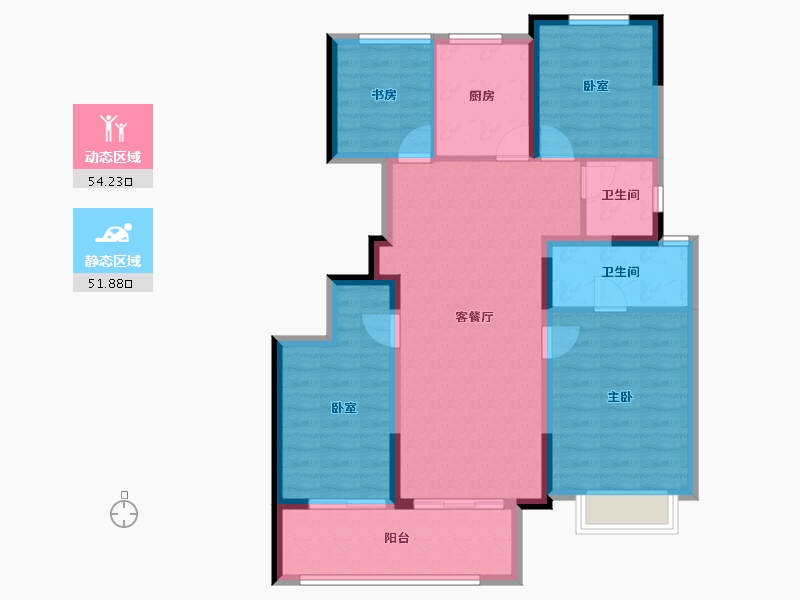 浙江省-宁波市-涌潮印-94.96-户型库-动静分区