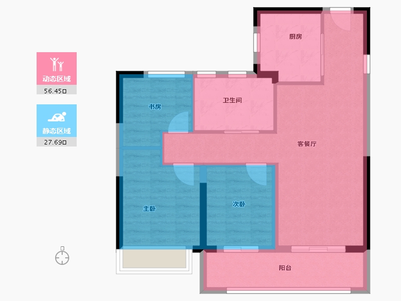 浙江省-宁波市-万科·东潮之滨-75.48-户型库-动静分区