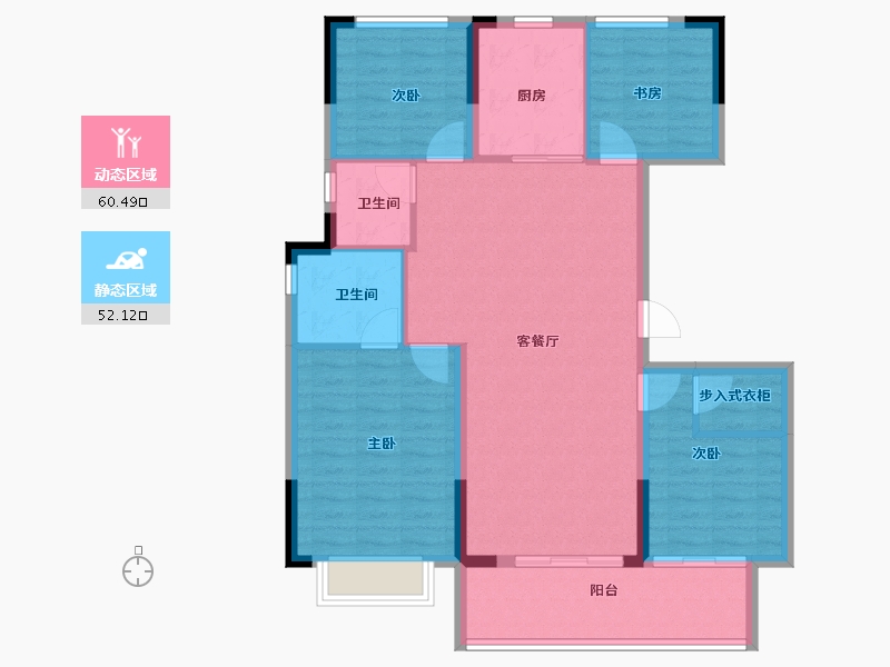 浙江省-宁波市-保利湖光印-102.00-户型库-动静分区