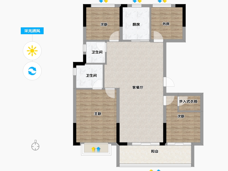 浙江省-宁波市-保利湖光印-102.00-户型库-采光通风