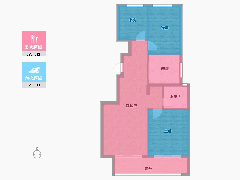 浙江省-宁波市-春来晓园-78.57-户型库-动静分区