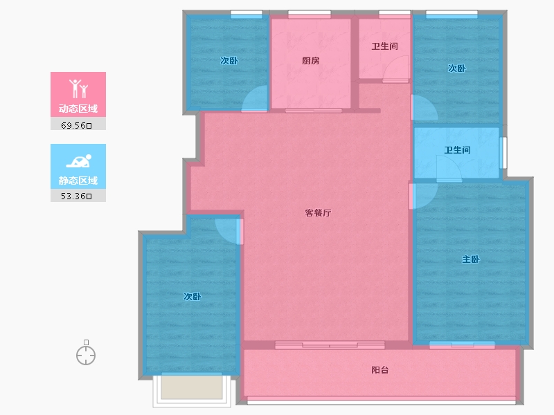 浙江省-宁波市-春来晓园-111.77-户型库-动静分区