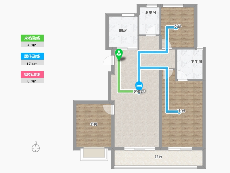 浙江省-宁波市-春来晓园-94.76-户型库-动静线