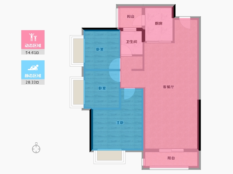 广东省-广州市-佳大瑞园-74.40-户型库-动静分区