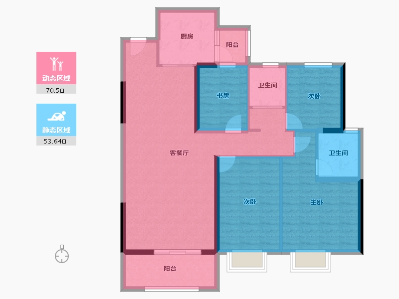 贵州省-贵阳市-花溪碧桂园-111.88-户型库-动静分区