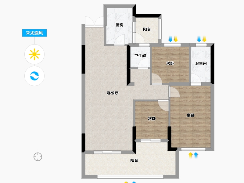 贵州省-贵阳市-广大城-92.00-户型库-采光通风