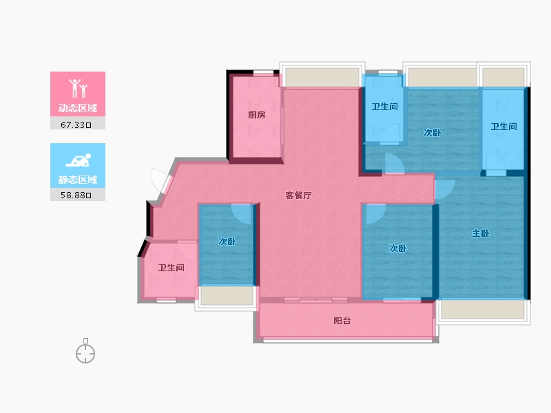 广东省-广州市-合生中央城-113.60-户型库-动静分区