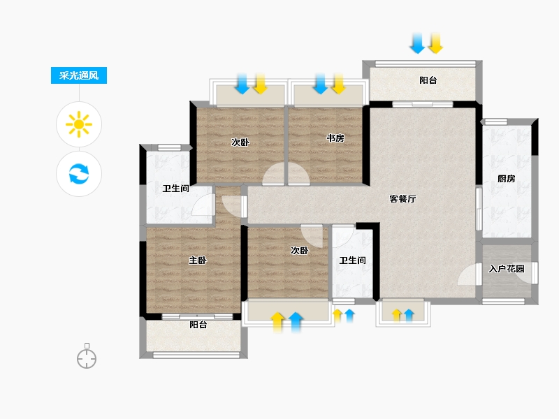 广东省-广州市-合生中央城-104.00-户型库-采光通风