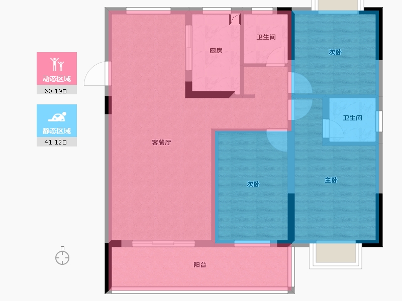 江西省-南昌市-祥和颂-90.40-户型库-动静分区