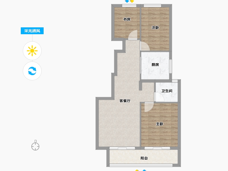 浙江省-宁波市-春来晓园-68.38-户型库-采光通风