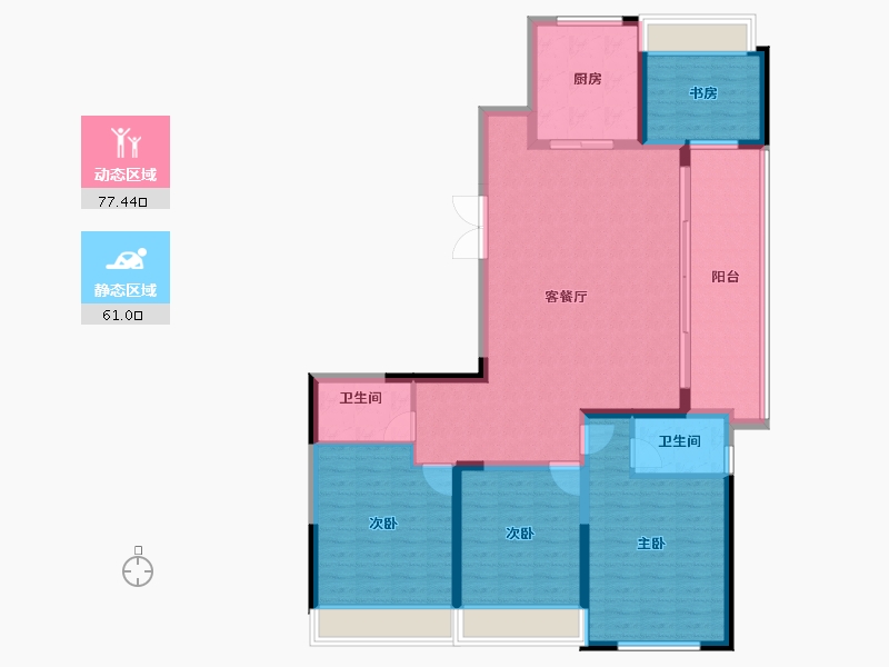 江苏省-常州市-桃花院子-125.68-户型库-动静分区