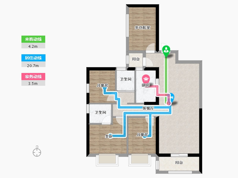 贵州省-贵阳市-碧桂园茶马古镇-88.61-户型库-动静线