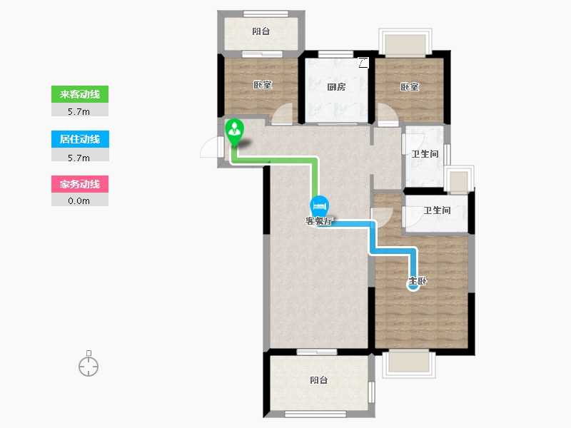 湖南省-长沙市-美的院子-89.50-户型库-动静线