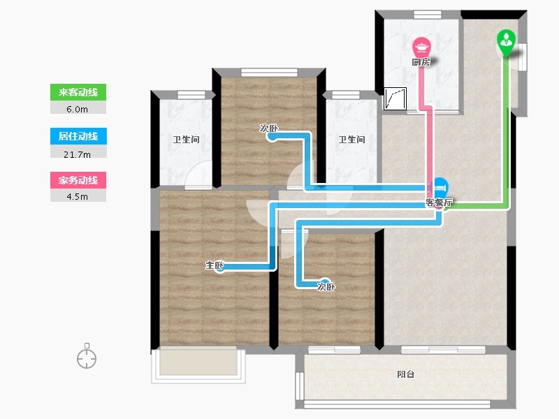 江苏省-镇江市-绿地·翠园-85.44-户型库-动静线