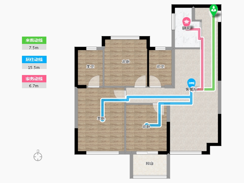 福建省-泉州市-南安中骏云景府-102.95-户型库-动静线