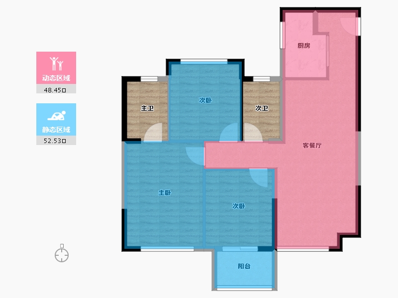 福建省-泉州市-南安中骏云景府-102.95-户型库-动静分区