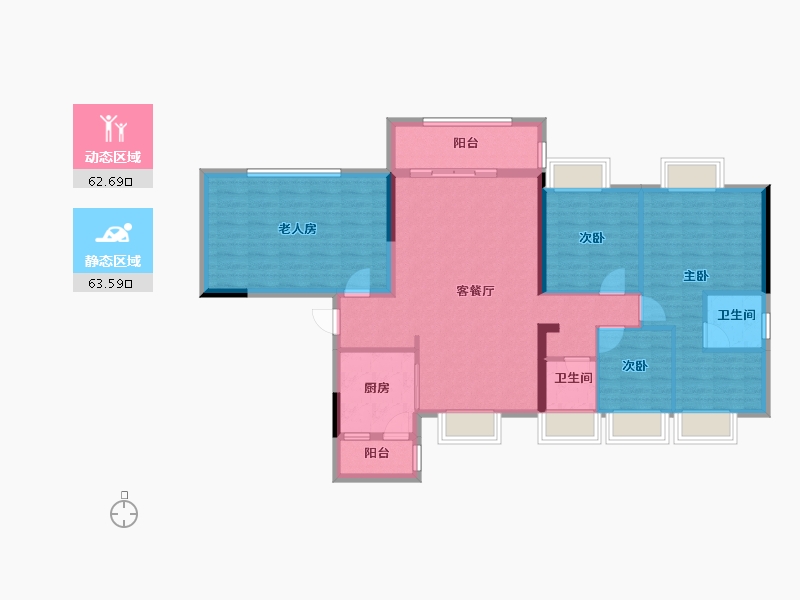 贵州省-贵阳市-碧桂园茶马古镇-113.79-户型库-动静分区