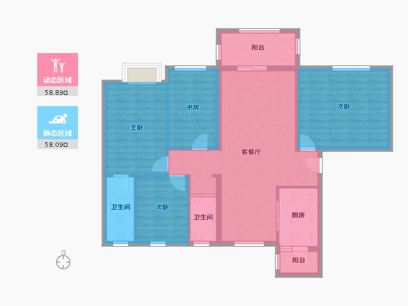 贵州省-贵阳市-碧桂园茶马古镇-105.23-户型库-动静分区