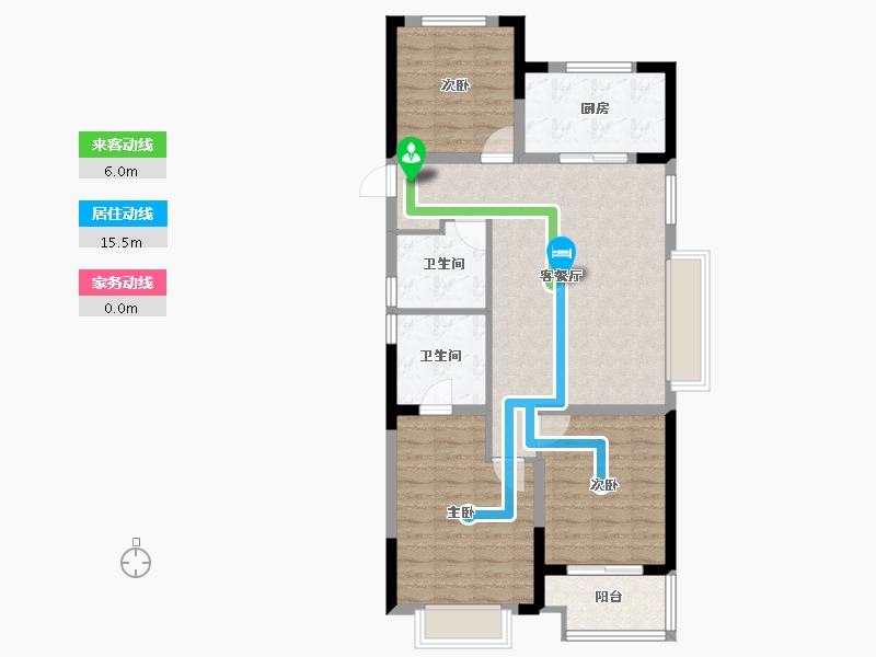 浙江省-宁波市-宝龙一城-86.86-户型库-动静线