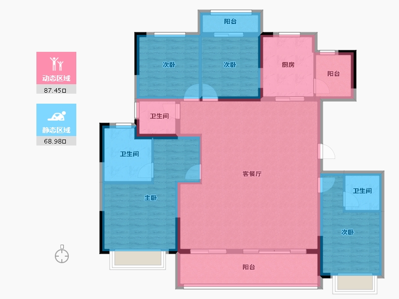 浙江省-宁波市-保利湖光印-141.70-户型库-动静分区