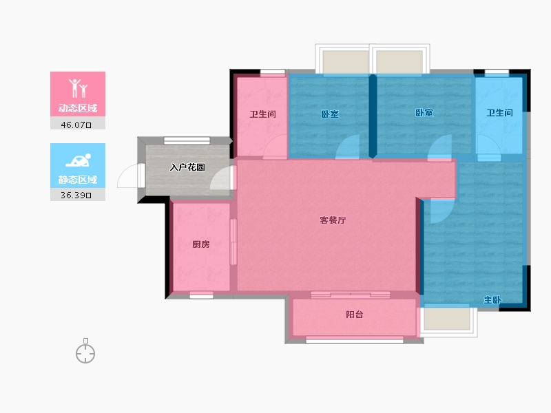 广东省-广州市-万科城市之光-78.61-户型库-动静分区