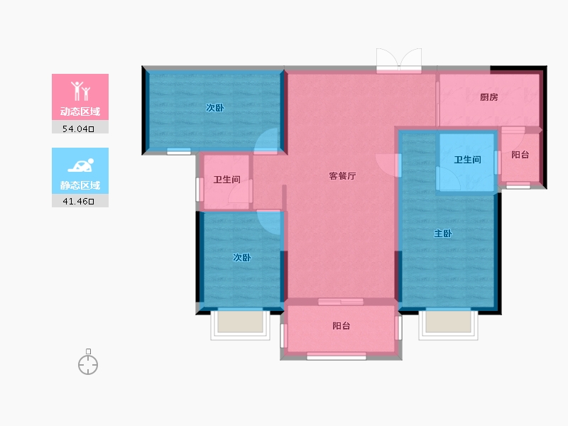 湖南省-长沙市-长房·宁都公馆-84.77-户型库-动静分区