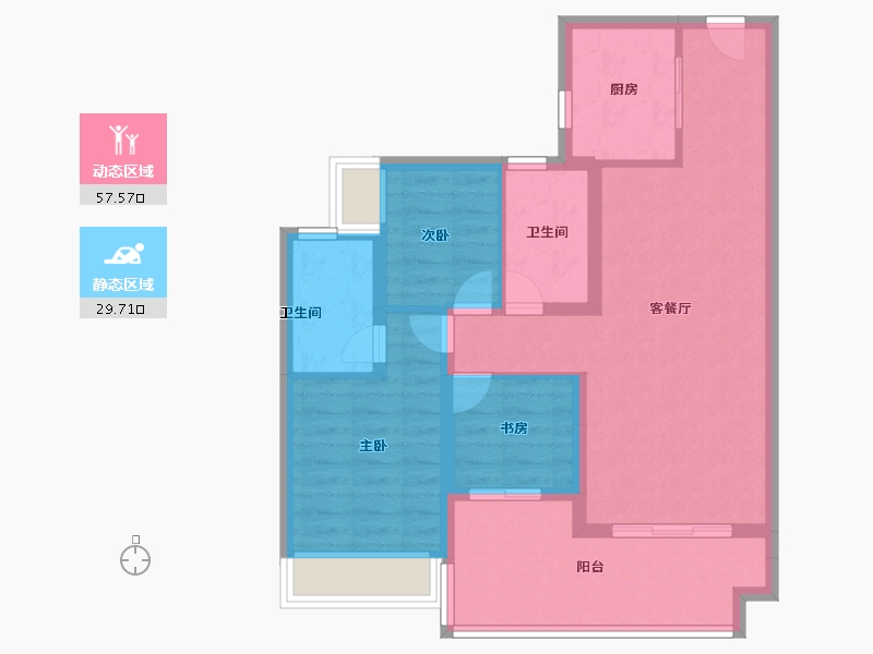 广东省-广州市-保利罗兰国际-77.60-户型库-动静分区