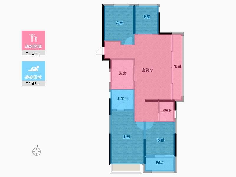 浙江省-宁波市-万科·东潮之滨-100.03-户型库-动静分区