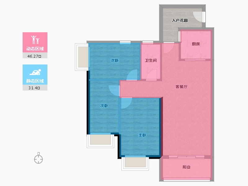 广东省-广州市-天马河公馆-75.49-户型库-动静分区