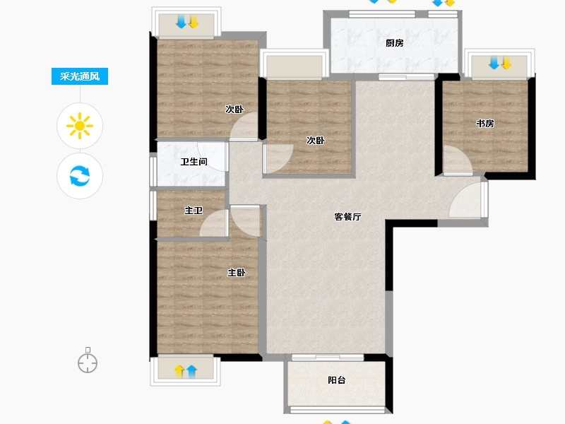 福建省-泉州市-永隆国际城-103.99-户型库-采光通风