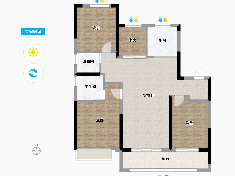 浙江省-宁波市-万科·东潮之滨-101.01-户型库-采光通风