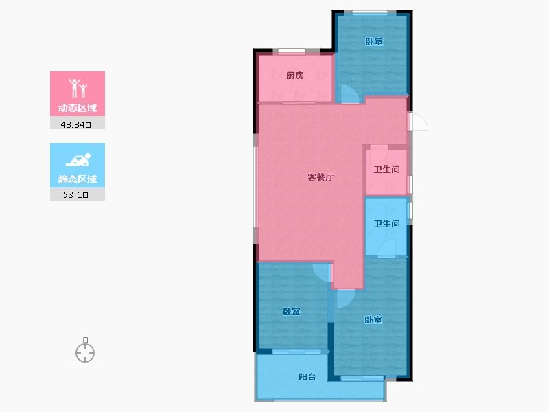 浙江省-宁波市-祥生·潮起云悦-92.86-户型库-动静分区