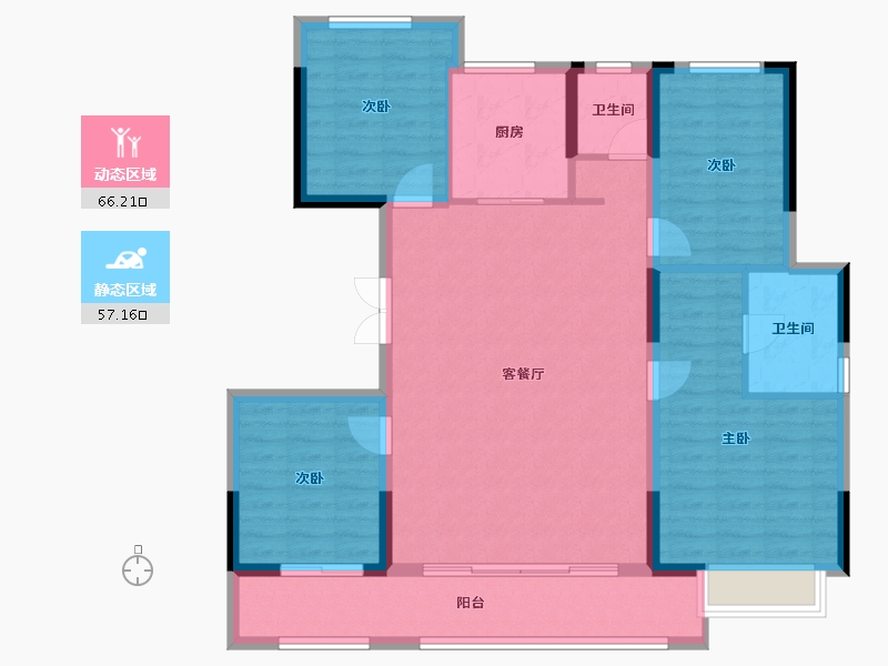 浙江省-宁波市-崇文花园-111.96-户型库-动静分区