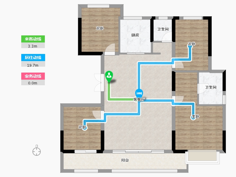 浙江省-宁波市-崇文花园-111.96-户型库-动静线