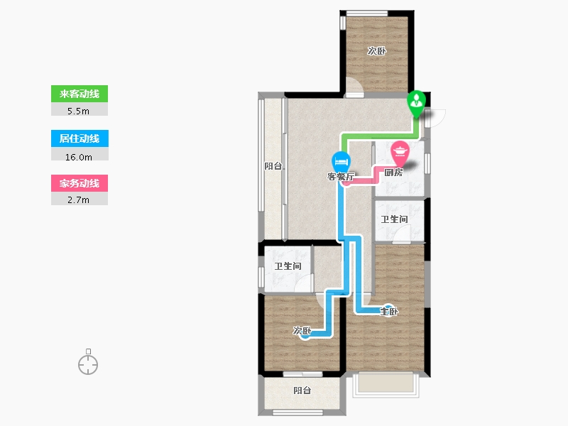 浙江省-宁波市-万科·东潮之滨-87.77-户型库-动静线