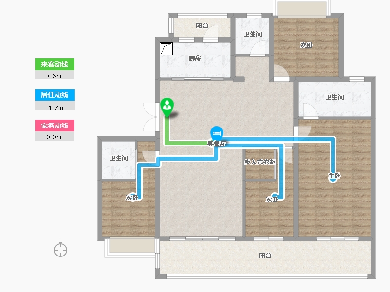 湖南省-长沙市-绿地麓湖郡-145.63-户型库-动静线