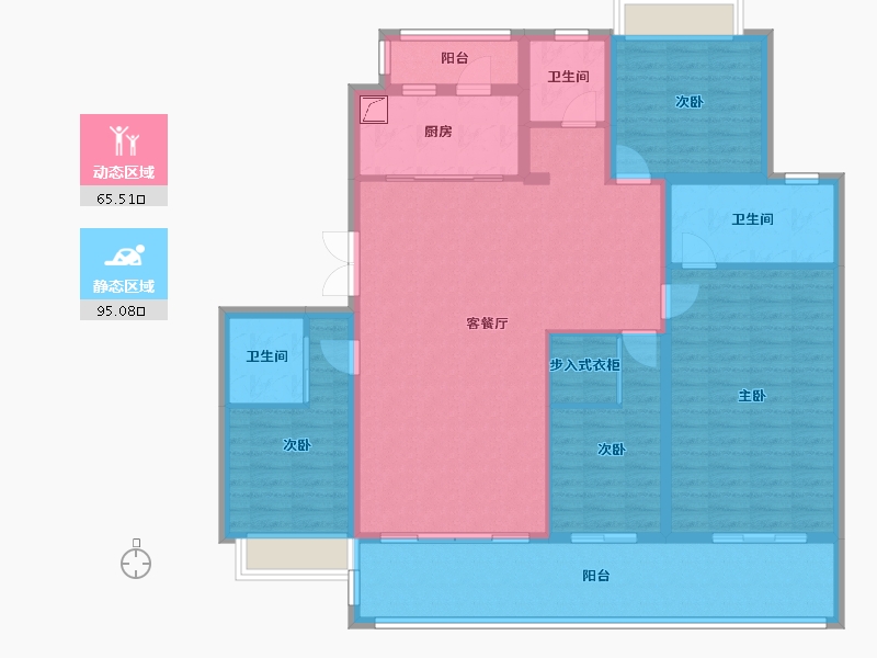 湖南省-长沙市-绿地麓湖郡-145.63-户型库-动静分区