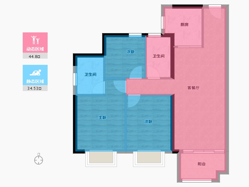 广东省-广州市-合景保利·香樾四季花园-71.07-户型库-动静分区