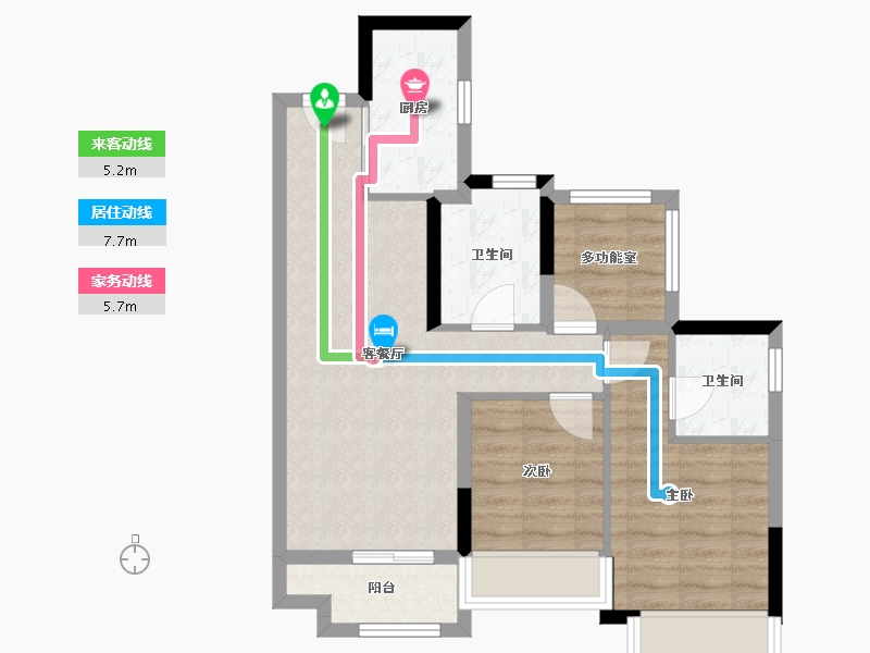 广东省-广州市-龙湖当代·春江悦茗ΜΟΜΛ-63.40-户型库-动静线