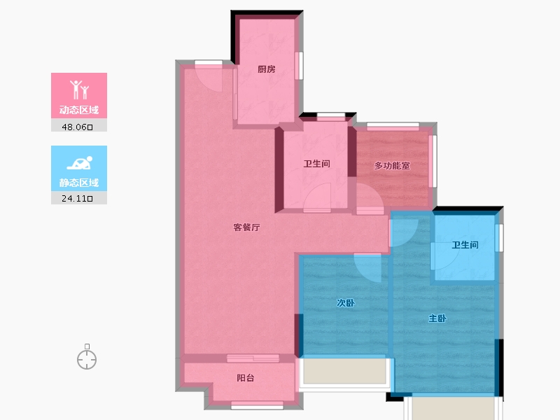 广东省-广州市-龙湖当代·春江悦茗ΜΟΜΛ-63.40-户型库-动静分区