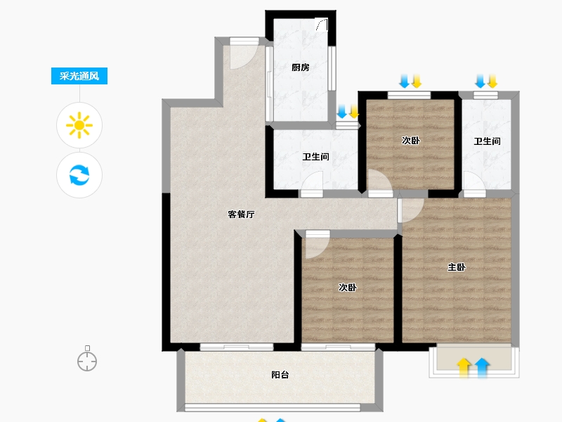 江西省-南昌市-南昌进贤吾悦广场-94.41-户型库-采光通风