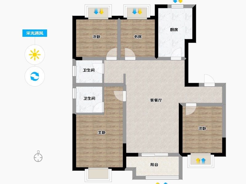 上海-上海市-铂翠廷-99.01-户型库-采光通风