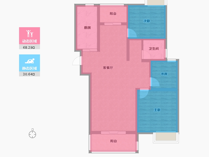 江苏省-常州市-东方豪景-88.00-户型库-动静分区