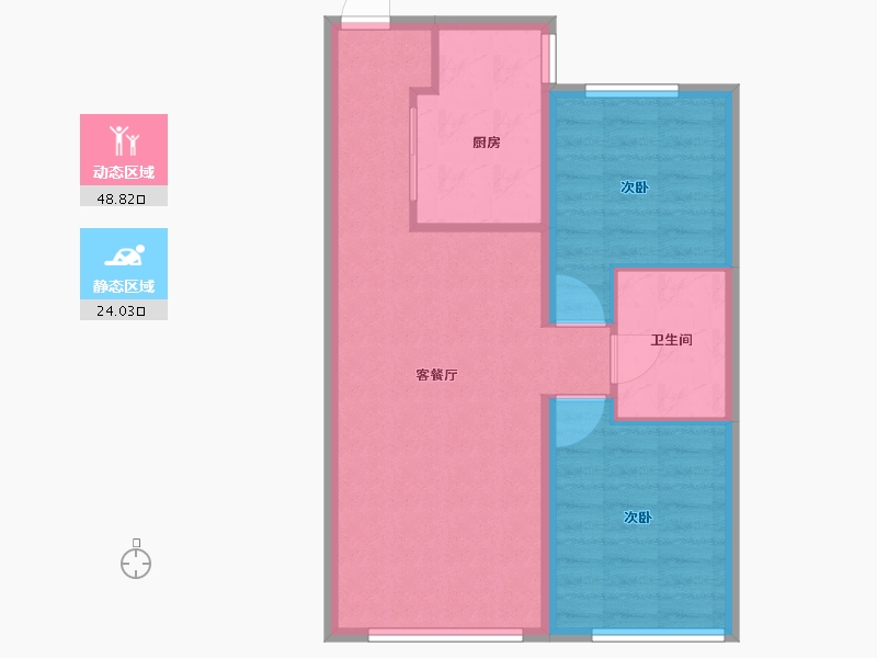 辽宁省-大连市-融创海逸长洲-65.60-户型库-动静分区