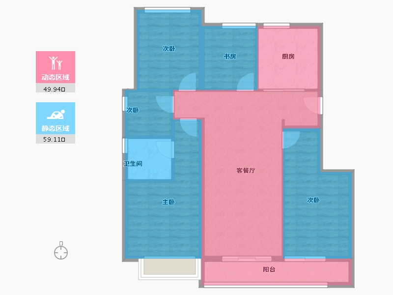 福建省-泉州市-龙湖天骏学樘府-98.36-户型库-动静分区