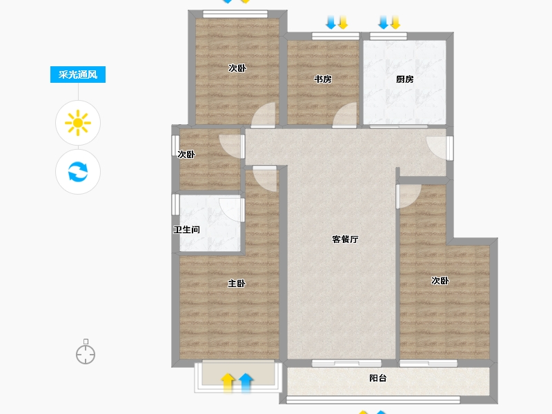 福建省-泉州市-龙湖天骏学樘府-98.36-户型库-采光通风