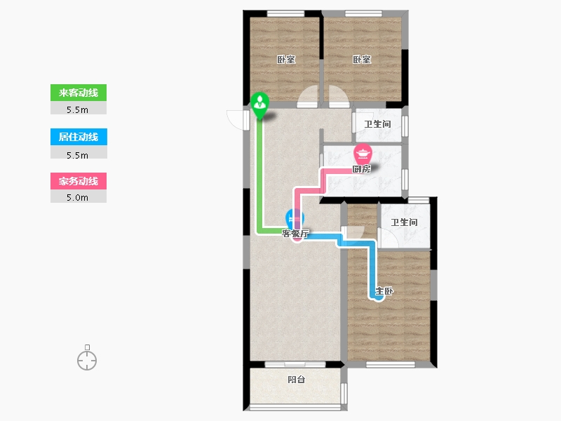 湖南省-长沙市-澳海望洲府-84.96-户型库-动静线