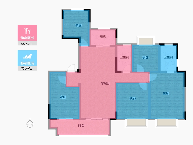 江苏省-常州市-东方君开-119.20-户型库-动静分区